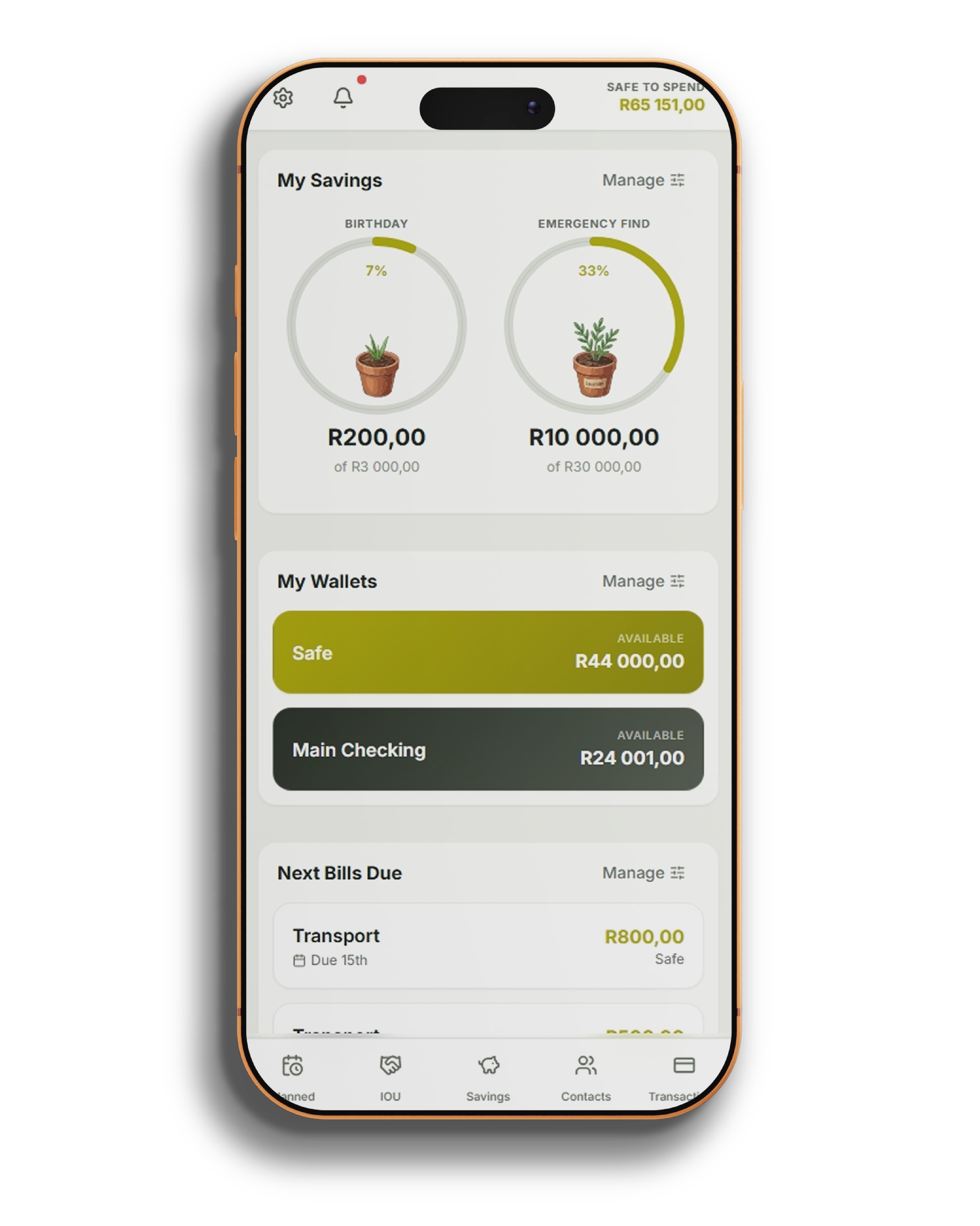 Olive Green Roots app shown on a phone